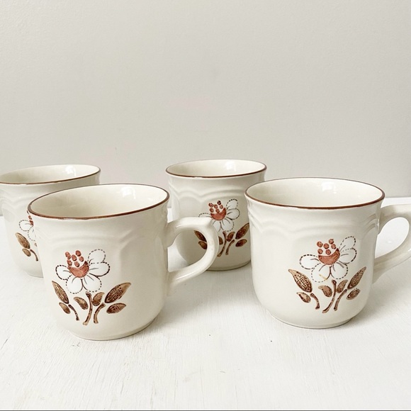 Vintage Other - Stoneware Cumberland Mayblossom Japan Mugs x 4